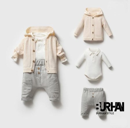 طقم 3 قطع مع جاكيت صوف ناعم