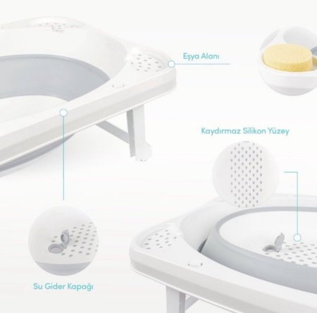 بانيو استحمام مكون من قطعتين-لون زهري