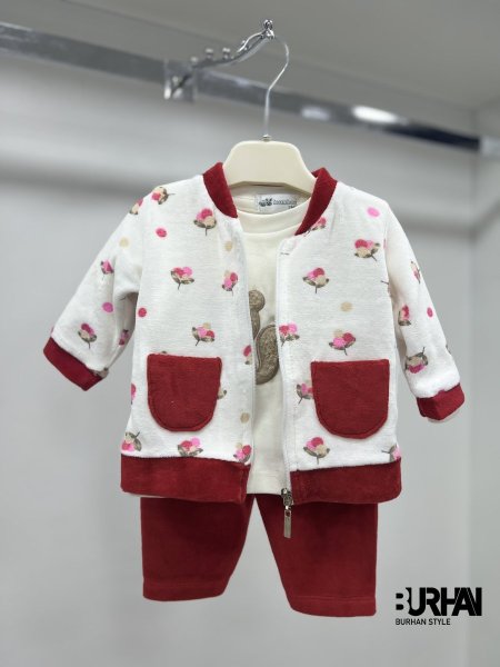 بجامة مخمل 3 قطع