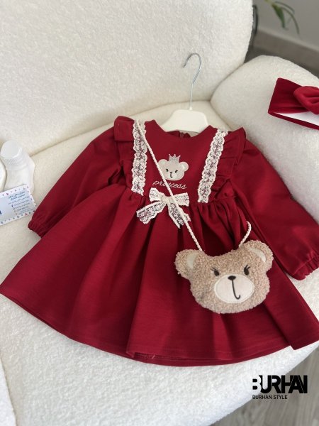 فستان مع شنتة دب 🐻