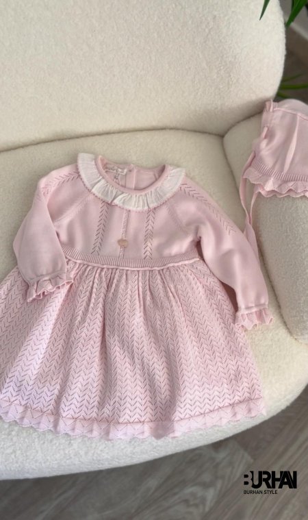 فستان صوف ناعم مع طاقية